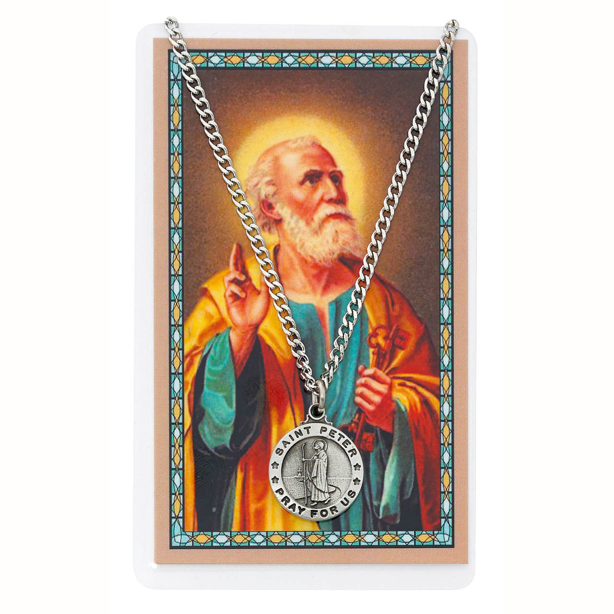 St Peter Pendant and Holy Card Set