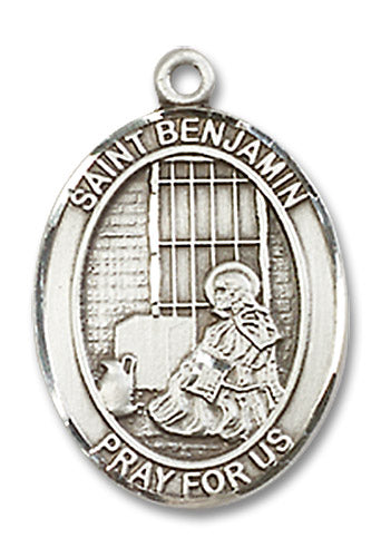 St. Benjamin Sterling Silver Medal 8013SS/18S