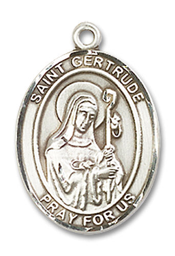 St. Gertrude of Nivelles Sterling Silver Medal 8219SS/18S