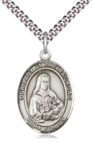 Our Lady of the Railroad Sterling Silver  Medal