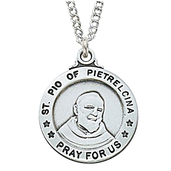Saint (Padre) Pio Pietrelcina Sterling Silver Medal   L600PP