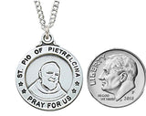 Saint (Padre) Pio Pietrelcina Sterling Silver Medal   L600PP