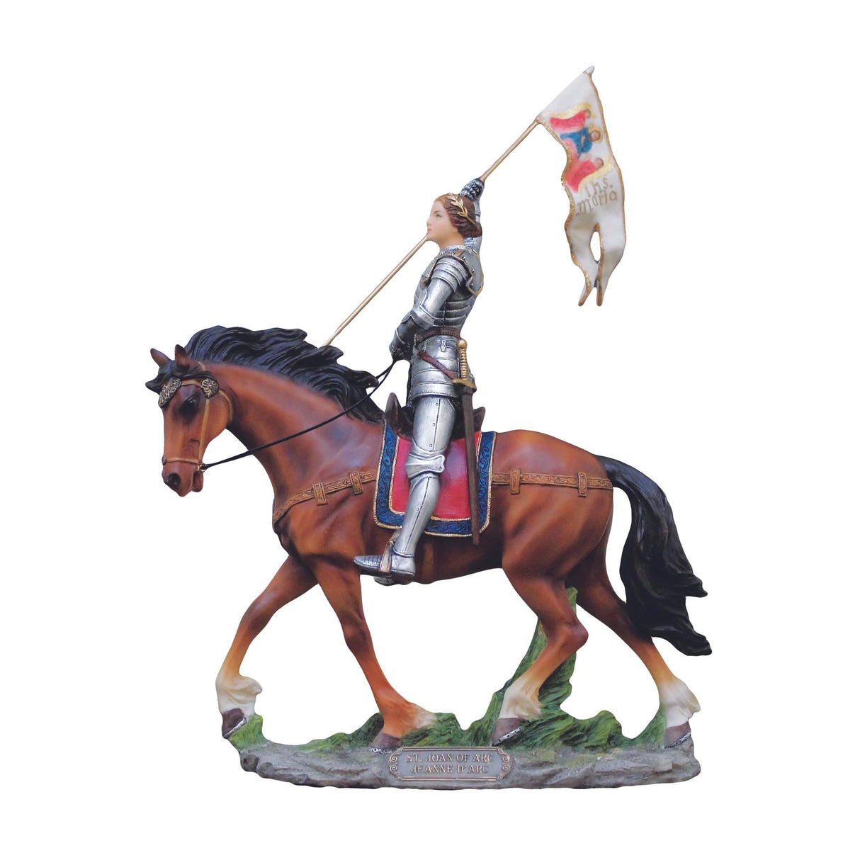Saint Joan of Arc on Horse Full Color Statue no. SR-76003-C