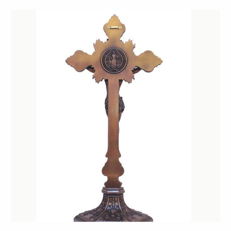 24 inch Standing Benedict Crucifix with Antiqued Bronze Finish