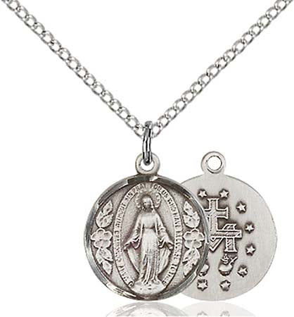 Sterling Silver Miraculous Pendant  0601MSS/18SS