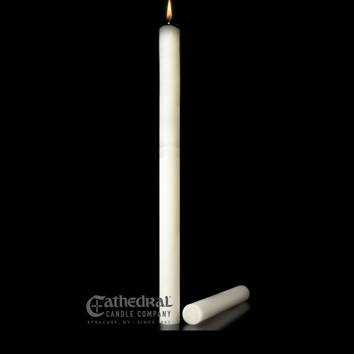 1-1/2 x 34 inch PE 51% Beeswax Altar Candles - 12ct. case