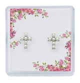 Pearl Cross Earrings
