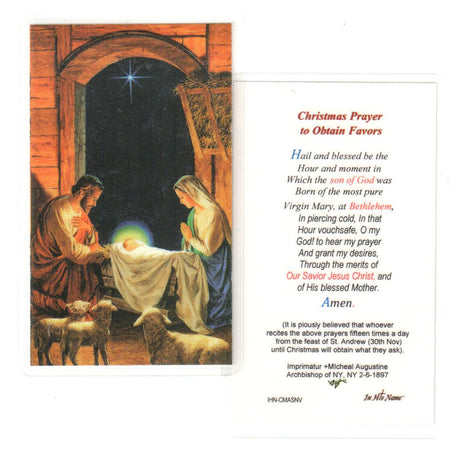 Christmas Novena Laminate Prayer Cards