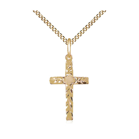 14kt Gold Filled Engraved Cross 5669GF