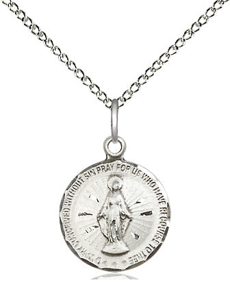 Rounded Silver Miraculoius Medal 5653SS