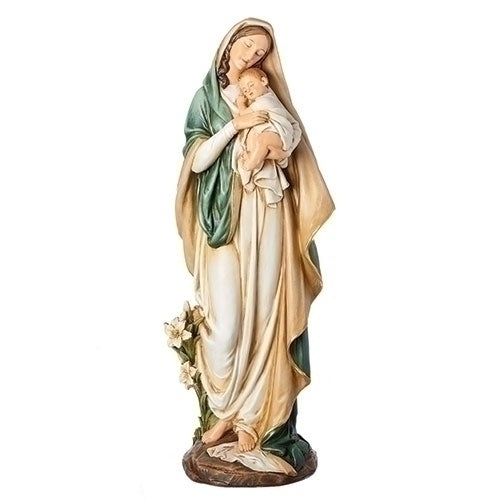 Renaissance Madonna and Child Statue 16 inch