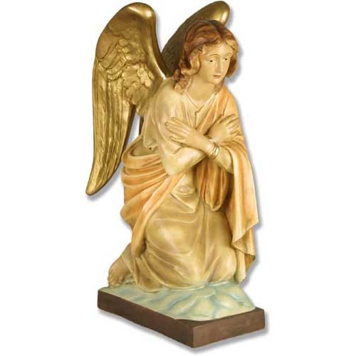 26 inch Kneeling Adoration Angel Statue w Crossed Arms (Made to Order)