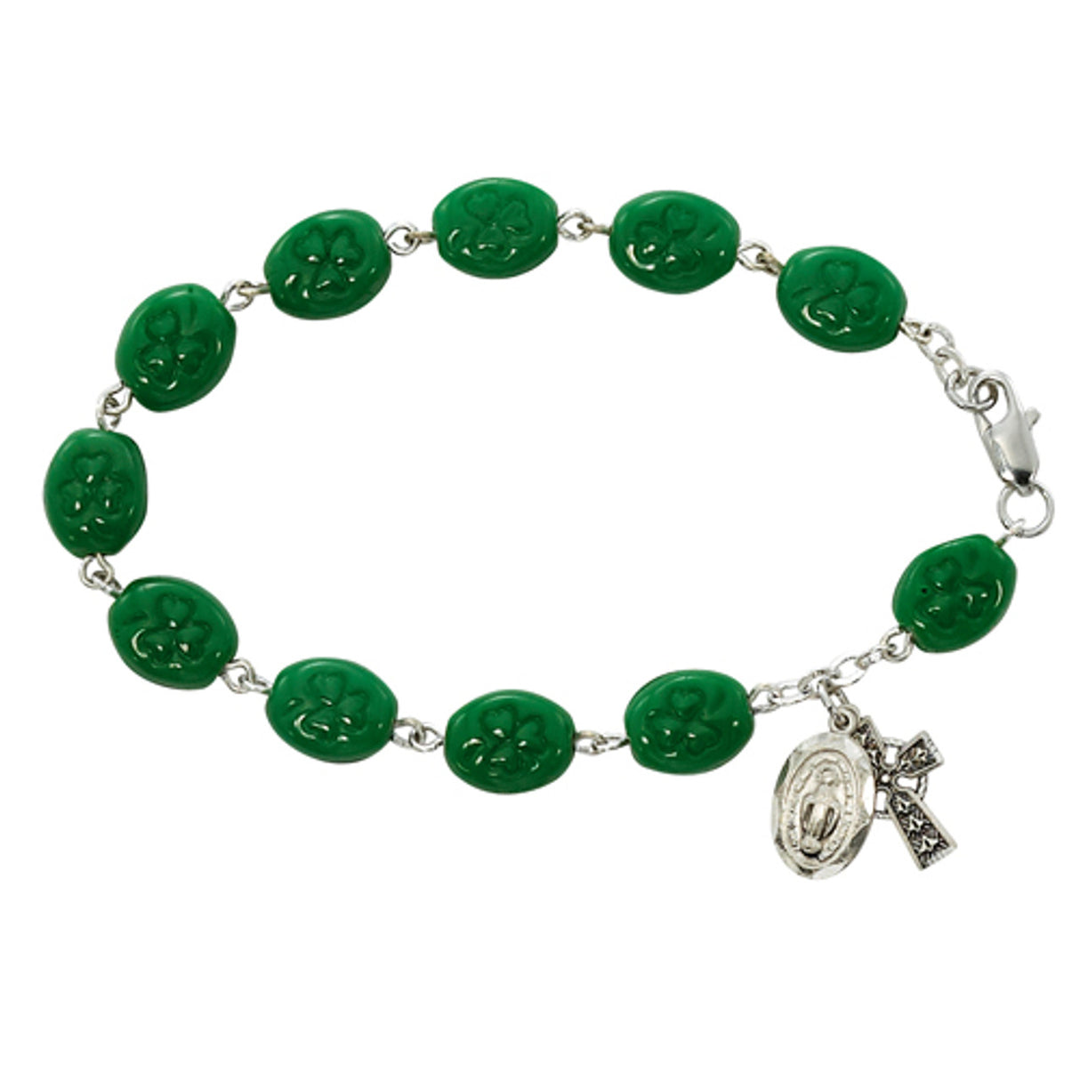 Shamrock Sterling Rosary Bracelet   920L