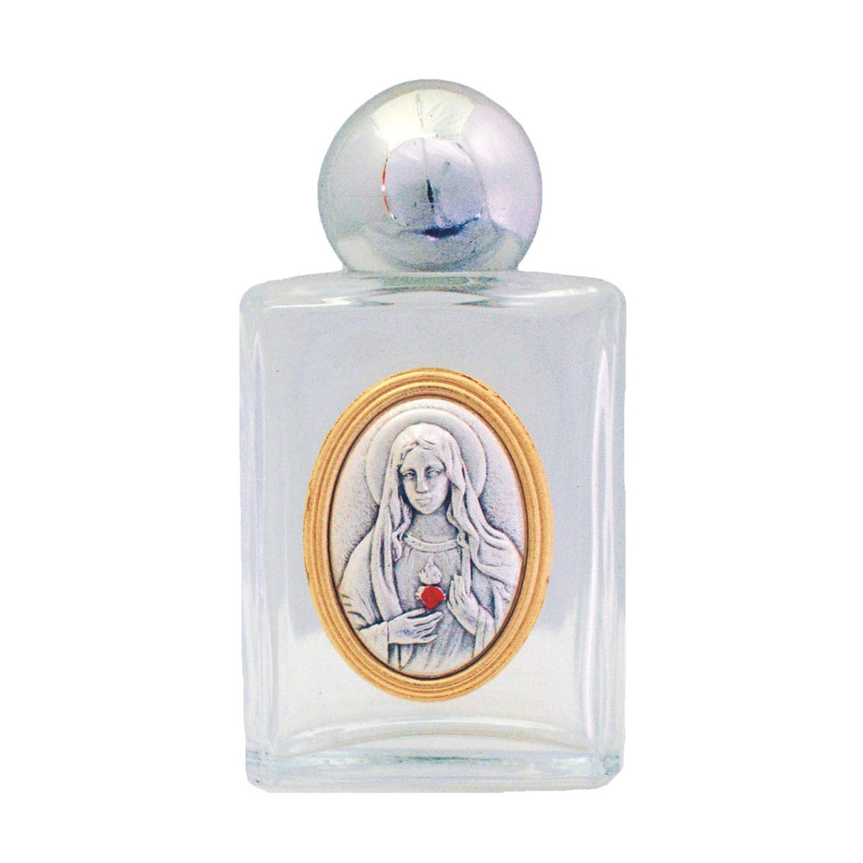 Immaculate Heart of Mary 5oz Glass Holy Water Bottle
