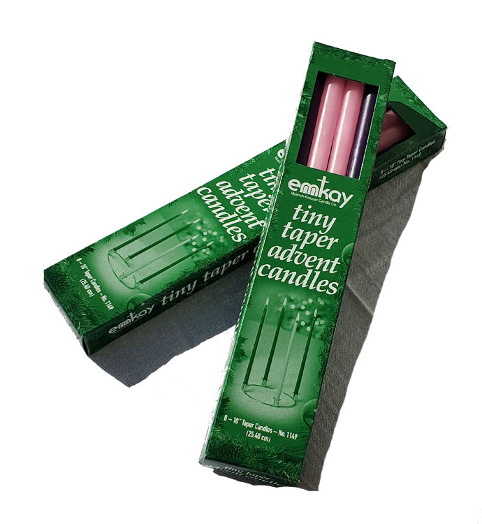 Slim Tapered Advent Candles 8ct. Box