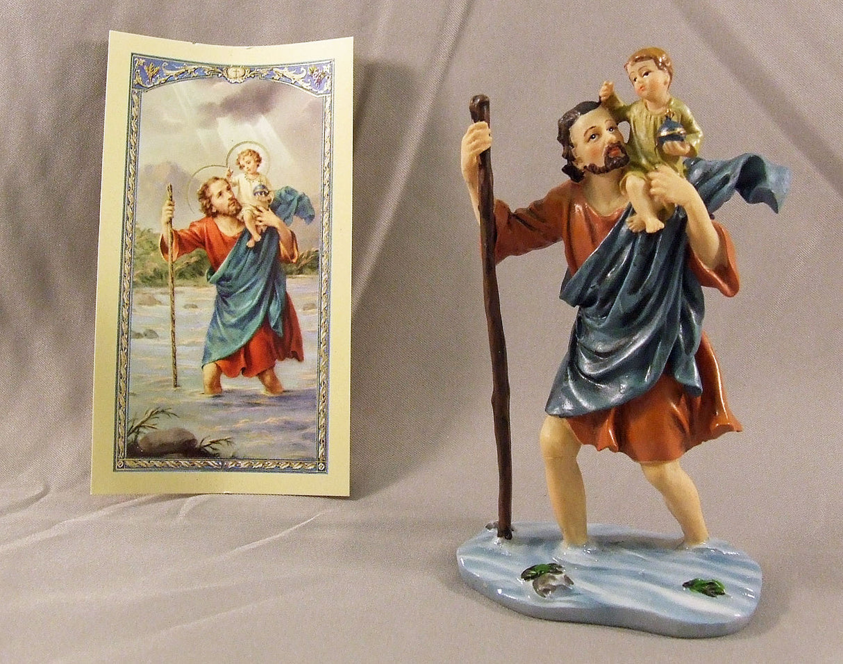 St Christopher 3.5 inch boxed figure and holy card
