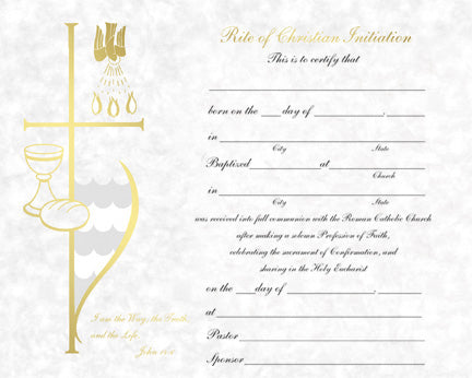 RCIA Parchment Certificate  XB-109 - 50ct. Box