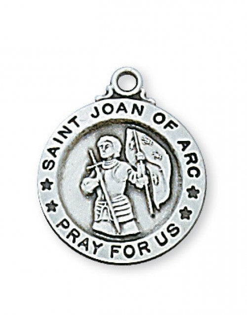 Saint Joan of Arc Sterling Round Medal  L700JOA