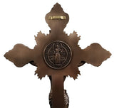 17" Standing Ornate St Benedict Crucifix in Cold Cast Bronze