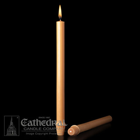 7/8 x 12 inch Unbleached 51% Beeswax Altar Candles 24ct
