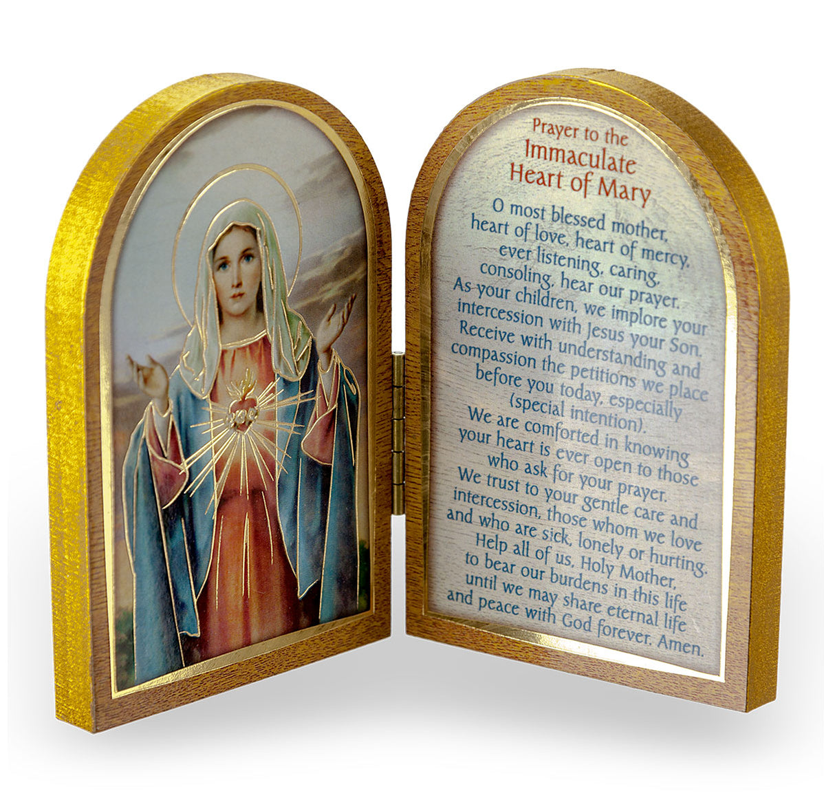 Immaculate Heart 3.5" x 4.75"  Diptych