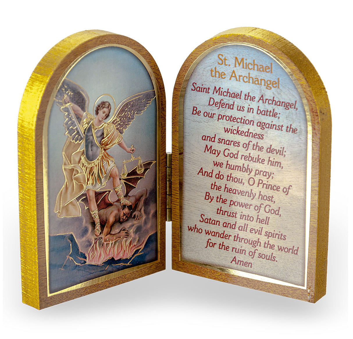 Saint Michael 3.5 x 4.75 inch Diptych
