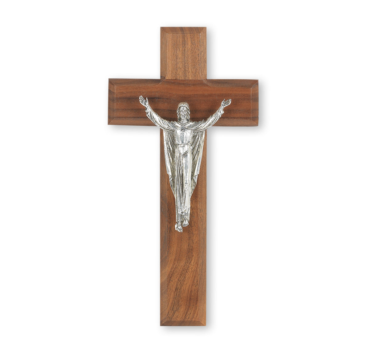8 inch Risen Christ Walnut Crucifix