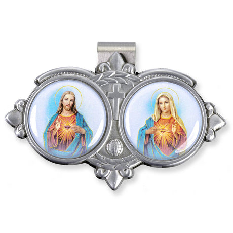 Full Color Sacred & Immaculate Hearts Visor Clip