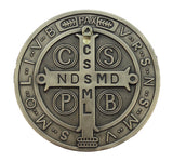 Bronze Finish Wall St Benedict Medal - 7 inches
