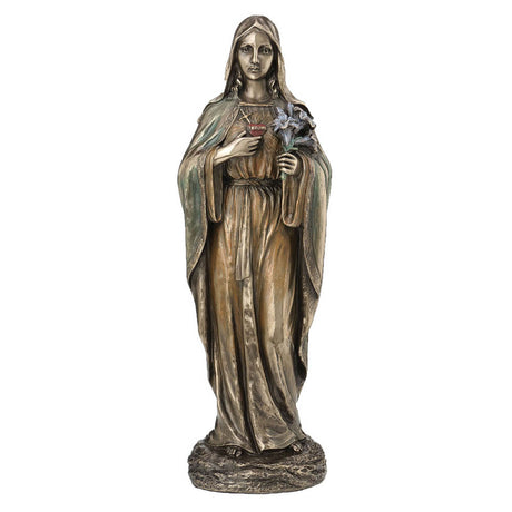 Immaculate Heart of Mary 10 inch Statue in Cold-cast Bronze