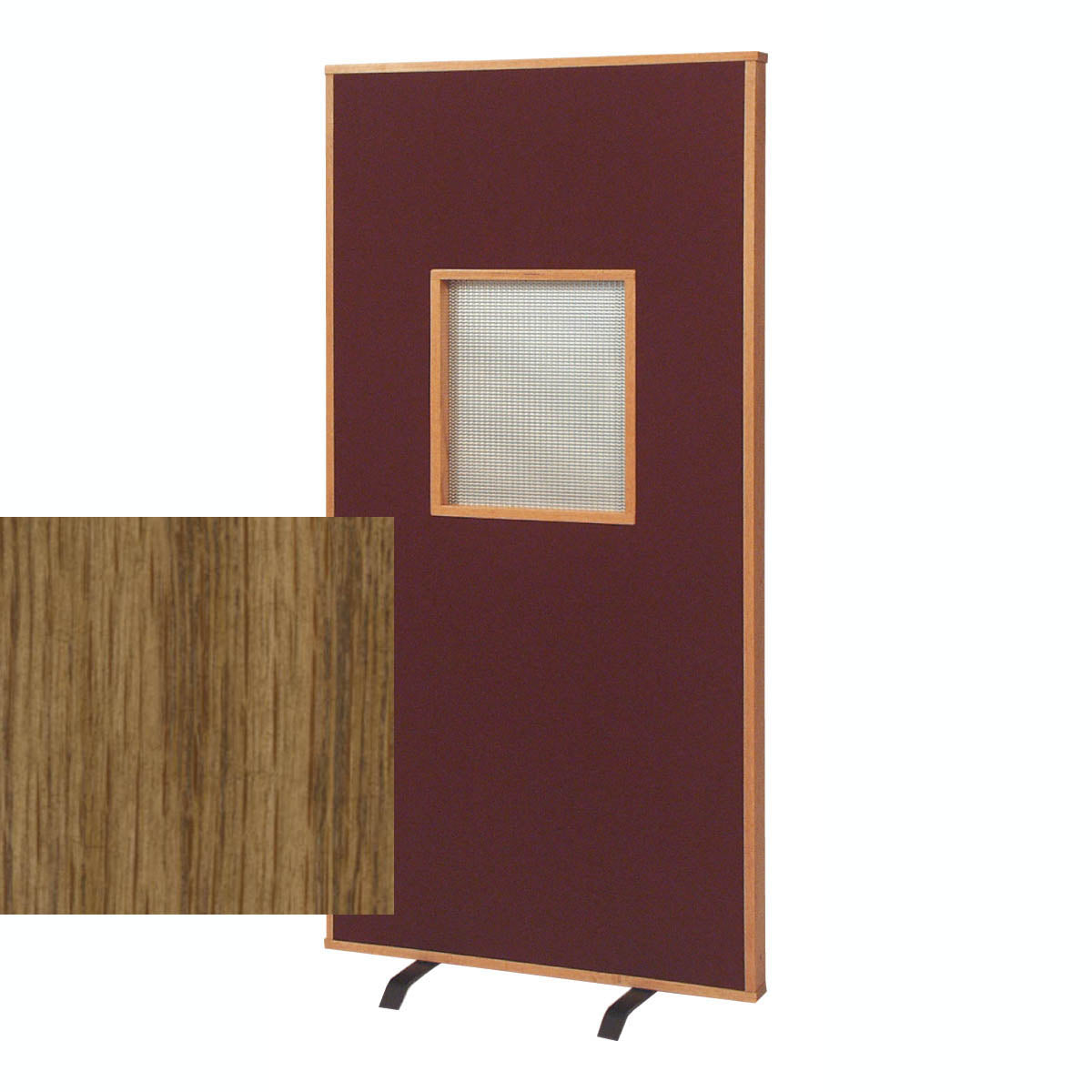 Confessional Screen with Opening in Pecan Wood Finish W176