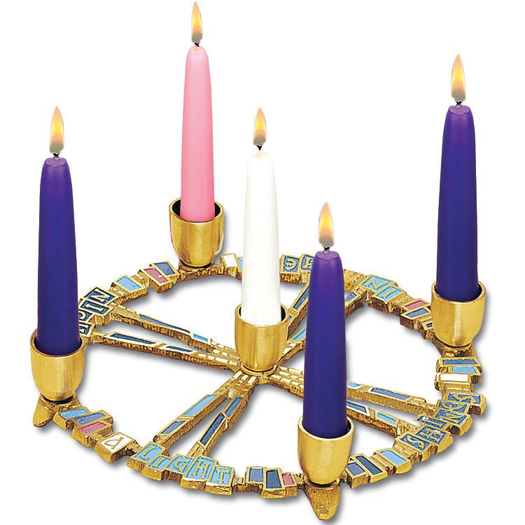 A Light Shines in the Night Bronze Advent Wreath
