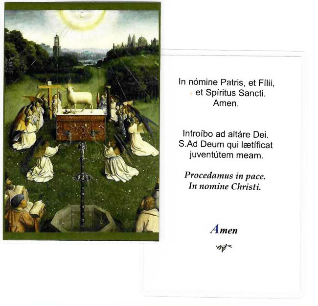 Latin Prayer Before the Crucifix Large Laminated Holy Card