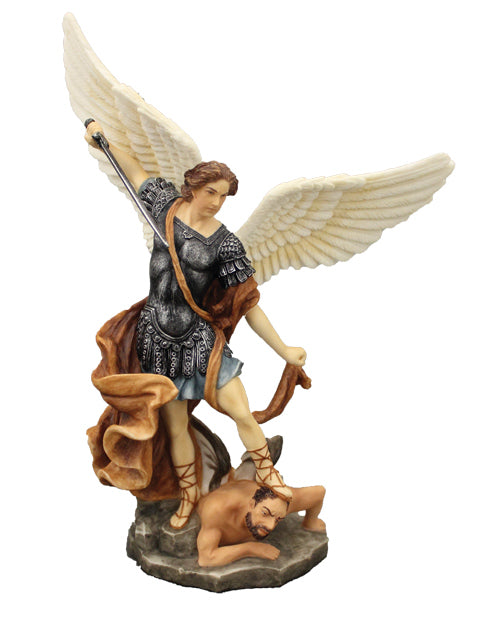 Full Color 8 inch St Michael Statue – In His Name Store