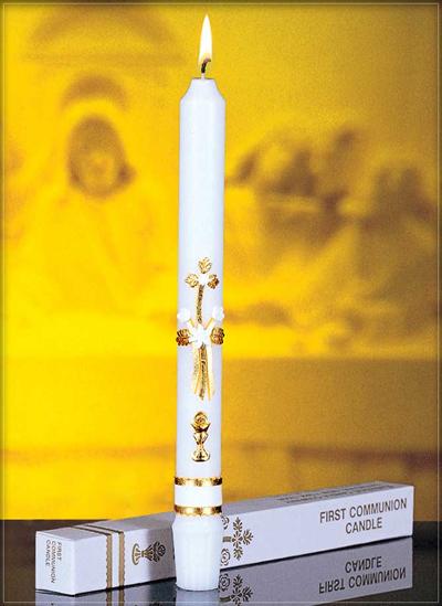Gold Ornamented First Communion Candle - no. 84201001