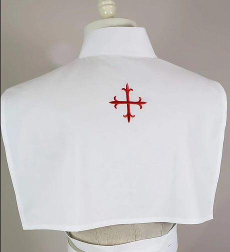 Round Collar Amice with Red Cross H100RRND