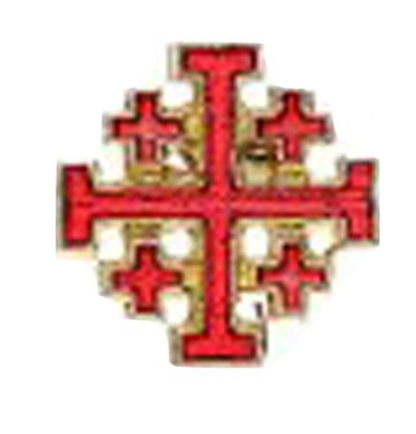 Jerusalem Cross Red Lapel Pin