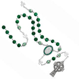 Green Marble Rosary with St. Patrick Medal