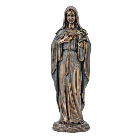 Immaculate Heart of Mary 8 inch Statue in Cold-cast Bronze