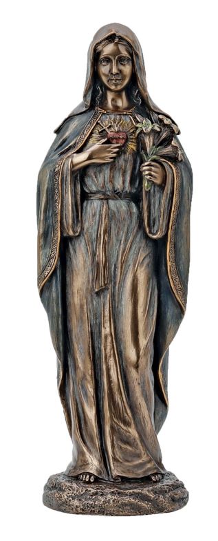 Immaculate Heart of Mary 8 inch Statue in Cold-cast Bronze