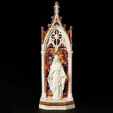 Lighted Our Lady of Grace Statue in Stained Glass Arch 601294