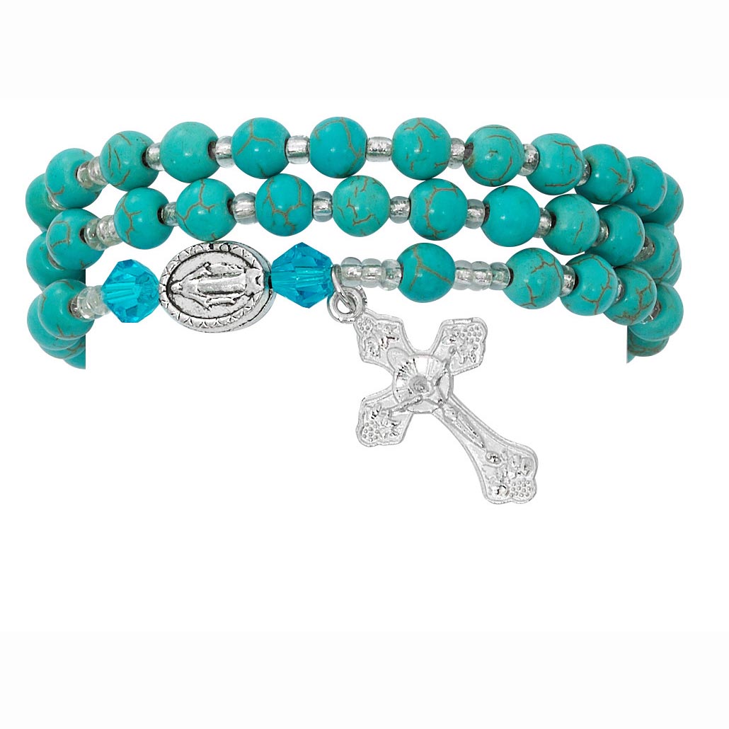 Turquiose Twistable Rosary Bracelet