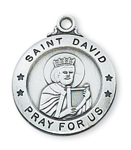 Saint David Sterling Round Medal   L600DV