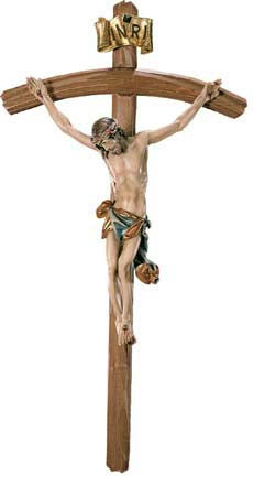 Romerio Italian Handcarved Wood Crucifix  - 21cm (approx. 8 inches)