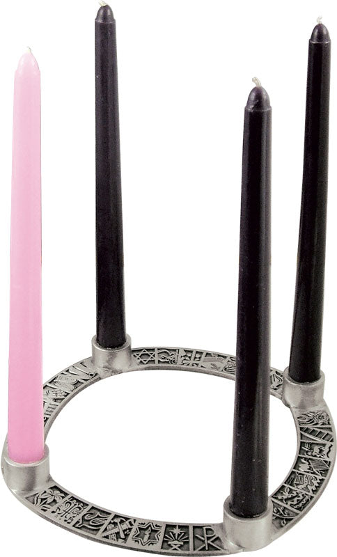 Jesse Tree Family Advent Wreath in Pewter