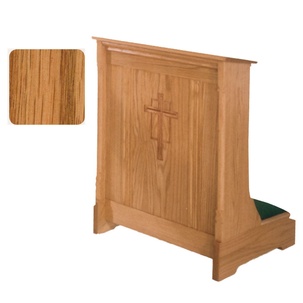 Light Oak Enclosed Front Prie Dieu with Cross Carving 265