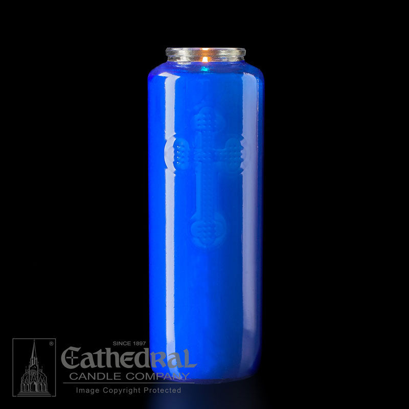 6 day Blue Glass Devotional Candle