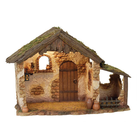 10x14 inch Lighted Resin Fontanini Stable for 5" Figures no. 50567