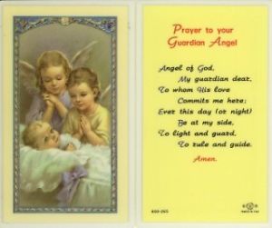Guardian Angels Holy Card with Angel of God Prayer - 800-265