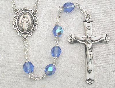 December Sterling Silver Birthstone Rosary 875L-ZRF